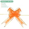 Unique Bargains Plastic Gold Edge Satin Decorations Gift Wrap Bows Pull Bows 10 Pcs - 2 of 4