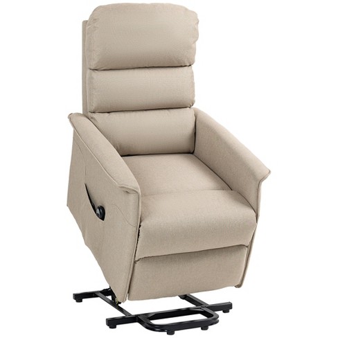 Homcom Electric Power Lift Recliner Chair For The Elderly Fabric Lift Chair With Remote Control Side Pockets For Living Room Beige Target