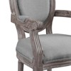 Modway Emanate Vintage French Upholstered Fabric Dining Armchair - Light Gray - 4 of 4