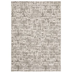 Nirvan Abstract Gridwork Indoor Area Rug Ivory/Gray - Captiv8e Designs - 1 of 4