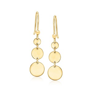Pure Collection by Ross-Simons Italian 18kt Gold Vermeil Graduated Disc Drop Earrings - 1 of 4