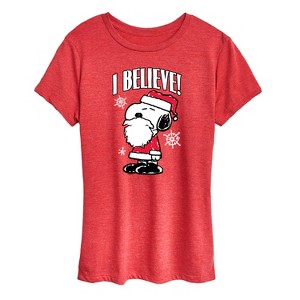 Women's - Peanuts - I Believe Short Sleeve Graphic T-Shirt - 1 of 4