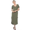 Women's Short Sleeve V-Neck Maxi Dress - White Mark - 2 of 4
