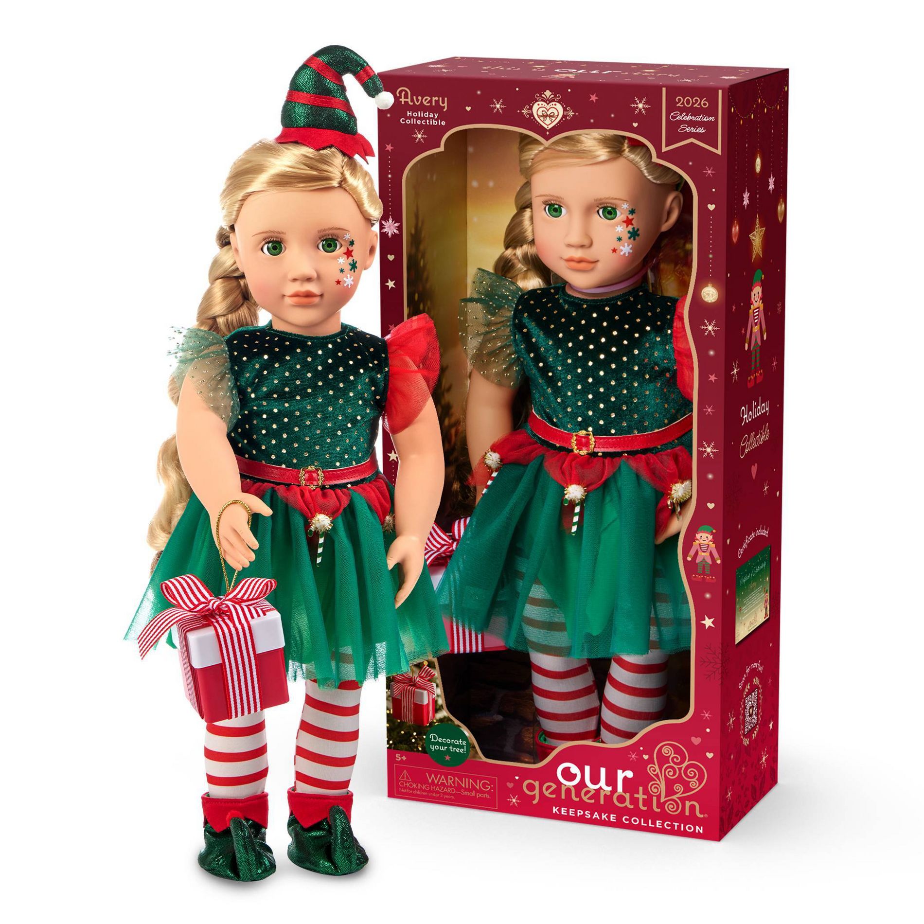 Our Generation Avery Holiday Collectible 18" Doll in Elf Outfit Keepsake Collection 2026 Celebration Series (Target Exclusive)