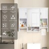 VECELO Bathroom Storage Cabinet with Mirror & Towel Rack, Wall Mounted Medicine Cabinet with Door & Open Shelves, White - 4 of 4