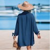 Women's Collared V-Neck Long Sleeve Cover-Up Dress -Cupshe - 3 of 3