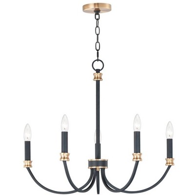 Maxim Lighting Charlton 5 - Light Chandelier in  Black/Antique Brass