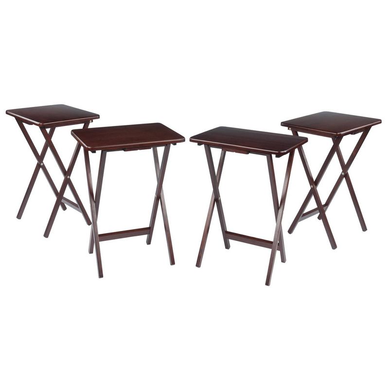 Set of 4 Single Snack Tables Walnut - Winsome, 3 of 11