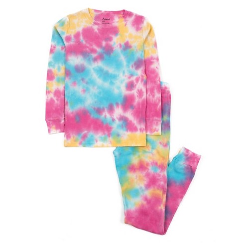 Leveret Kids Two Piece Cotton Pajamas Tie Dye Rainbow 3 Year : Target