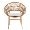 Christopher Knight Home Cliff Papasan-Style Rattan & Iron Patio Dining Chair with Faux Wood Finish (Set of 2) - 4 of 4