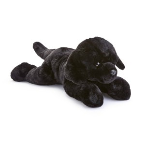FAO Schwarz 18" Lying Sweet Labrador with Bow Toy Plush - Black - 1 of 4