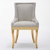 TIRAMISUBEST Set of 2 Chenille Upholstered Dining Chairs, Modern Accent Chairs with Rivet Trim & 4 Curved Gold-Plated Legs - 4 of 4