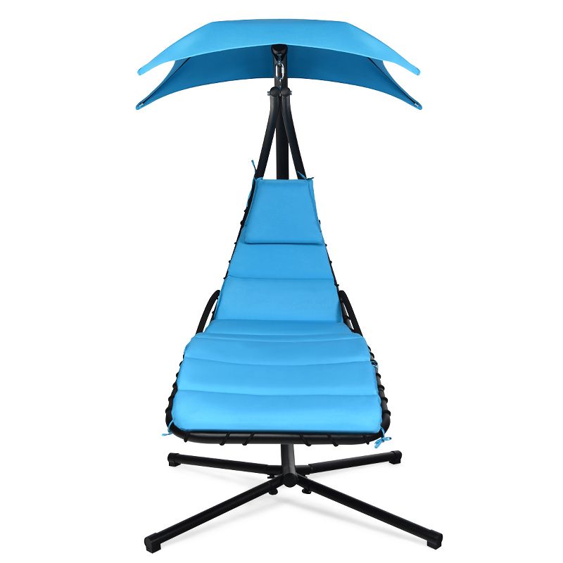 Tangkula Patio Hammock Chair Floating Hanging Chaise Lounge Chair W/ Canopy, 2 of 10