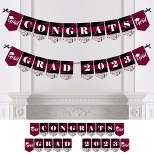 Big Dot of Happiness Maroon Graduation Bunting Banner - Party Decorations - Congrats Grad 2023