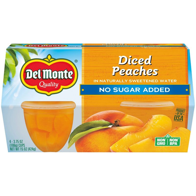 Del Monte Diced Peaches Fruit Cup Snacks, 1 of 5