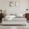 Homhougo Twin Bed Frame for Kids with Velvet Upholstered Headboard, Cute Low Profile Platform Bed for Girls and Boys Beige - 4 of 4