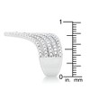 Slickblue Vintage-Inspired 1.42ct CZ Cocktail Ring for Women, Rhodium-Plated, V-Shape Design, Sizes 5-10 - 4 of 4