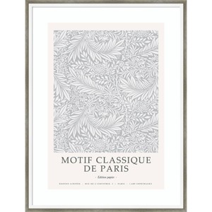 19" x 25" Motif Classique V by Design Fabrikken - Amanti Art: Vintage Parisian Leaf Pattern - 1 of 4