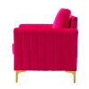 Set of 2 Iapygia Contemporary Tufted Wooden Upholstered Club Chair with Metal Legs for Bedroom Club Chair| ARTFUL LIVING DESIGN - 3 of 4