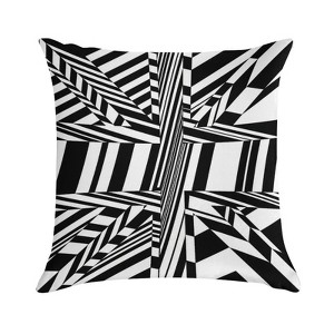 Streak Black Pillow Covers 18x18 Decorative Throw Pillows Soft Square Cushion Covers for Couch Sofa Bedroom - 1 of 1