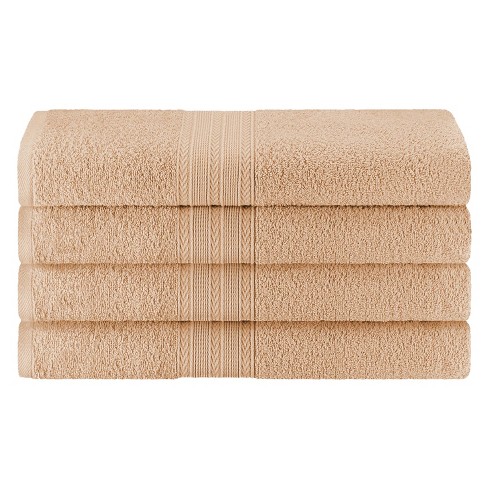 Bamboo Bath Towel, Set of Four, 30 inch x 54 inch, Ivory by Blue Nile Mills, Beige