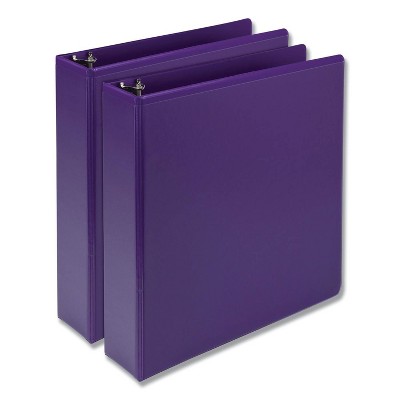 2pk 450 Sheet 2" Round Ring Binder Purple - Samsill