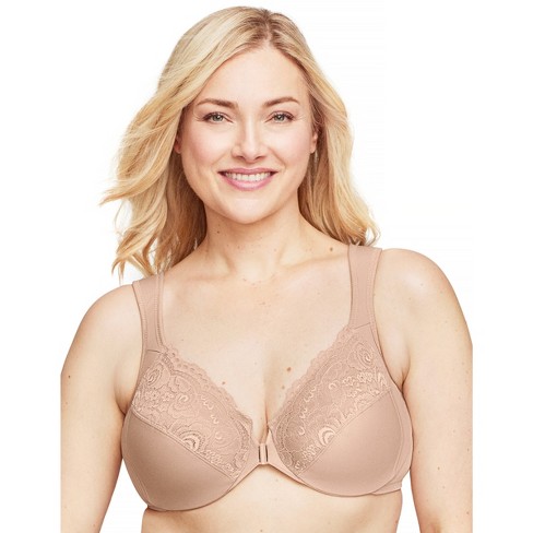 GLAMORISE Café Elegance Front Close T-Back Wonderwire Bra, US 36C, UK 36C, NWOT