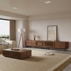 POVISON 118.11"Mid-Century Modern Tambour Door TV Stand, Walnut Color TV Console, Ash Rolling Door Media Console with legs - 3 of 4