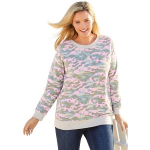 Woman Within Printed Sweatshirt - 1 of 4