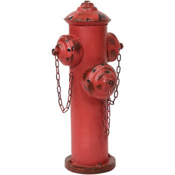 Sunnydaze Metal Fire Hydrant Outdoor Garden Statue Decor with Red Finish