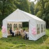 ACEPANO 118.08 in. W Outdoor Barbecue Gazebo with Removable Side Walls for Parties, Weddings & Barbecues-White - 2 of 4