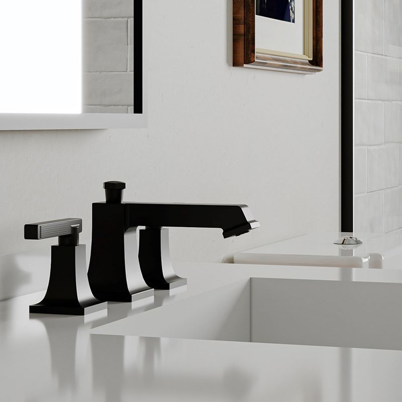 BWE 8 in. Widespread Double Handle Bathroom Faucet Water-Saving With Drain Kit In Matte Black, 5 of 7