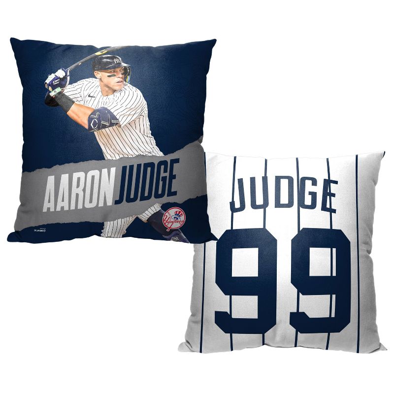 18&#34;x18&#34; MLB New York Yankees 23 Aaron Judge Player Printed Throw Decorative Pillow, 3 of 6