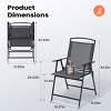 Pellebant 2pc Patio Folding Chairs 2-Pack Dining Chairs Outdoor Portable Sling with Armrest - 2 of 4