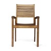 PAGED Wood Outdoor Chairs Set of 2 Patio Dining Chairs with Wooden Armrests, Vertical Slats Design for Patio, Garden, Poolside - 2 of 4