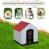 FDW 28/32/39 Inch Spacious Plastic Dog House Dog Kennel with Ventilated Roof Removable Tray - 3 of 4