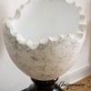 Uniquewise 28-inch Modern Sculptural Cracked Egg-Shaped Marble Inspired Planter with Black Pedestal Base Minimalist - 2 of 4