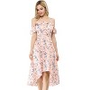 Allegra K Women's Spaghetti Straps Ruffled Sleeves Asymmetrical High Low Floral Midi Sundresses - 2 of 4