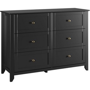 Jojoka 6-Drawer Wood Dresser, Modern Storage Chest with Metal Handles for Bedroom, Living Room, Hallway, Minimalist Organizer Cabinet - 1 of 4