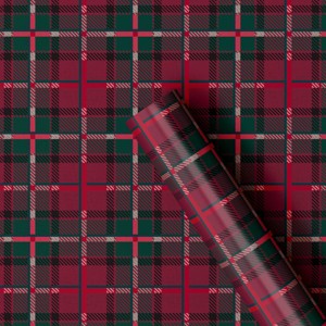 30” 90 sq ft Christmas Roll Wrap Tartan Plaid - Wondershop™ - 1 of 3