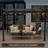 Costway 10x12ft Outdoor Aluminum Retractable Pergola Canopy Shelter Grape Trellis Beige/Gray - 4 of 4