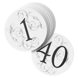 Wedding Filigree Table Number Cards: Hortense B. Hewitt, White, 40-Pack, Paper, Party Decorations, Wedding Ceremony - 1 of 2
