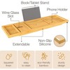 Bathtub Tray for Tub - Bamboo Expandable Bath Tray with Wine, Book & Tablet Holder - Luxurious Tub Tray, Bath Caddy, Foldable, Christmas Gift - 4 of 4
