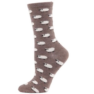 Memoi Women's Soft White Sheep Cashmere Blend Crew Socks - 1 of 3
