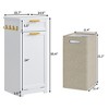 VECELO Tilt Out Laundry Hamper Cabinet with Removable Laundry Basket, Floor Standing Bathroom Organizer with 1 Drawer & Hooks, White - 3 of 4