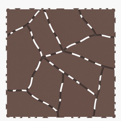 Vynxaria 44 Pieces of 12 Inch Dark Gray Crushed Stone Crack Style Tiles, Ideal for Porch, Poolside, Balcony, Backyard