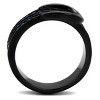Slickblue Women’s Black Buckle Ring – Multicolor Synthetic Crystal Pave Band, Stainless Steel, Curved Shape, Sizes 5-10 - 3 of 4