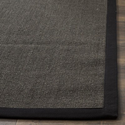 Charcoal and Black Hand-Knotted Wool Area Rug, 3' x 5'