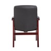 Executive Leather Guest Chair with Mahogany Finished Wood Black - Boss Office Products - image 3 of 4