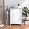Costway Bathroom Floor Storage Cabinet Double Door Kitchen Cupboard Shoe Cabinet White - 4 of 4